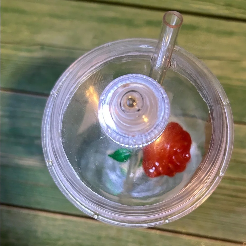 Disney Beauty and the Beast Clear Cup with Red Rose
